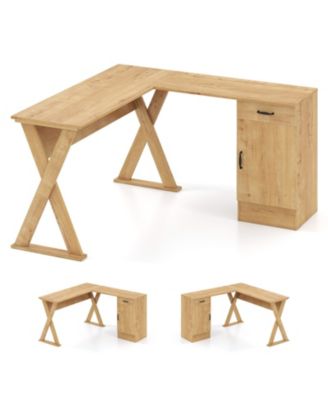 L-Shaped Computer Reversible Drawer and Cabinet Bedroom Small Spaces Workstation Desk