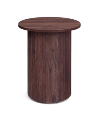 18 in Round Fluted Drum Side Table for Small Spaces
