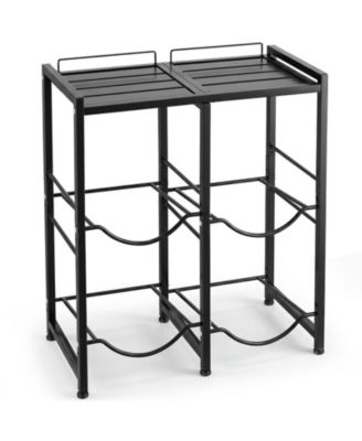 30.5 Inch 4-Bottle Metal Angled Water Jug Storage Rack