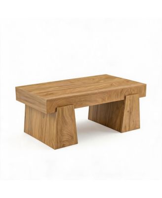 Farmhouse 47.2" Rectangular Coffee Table for Living Room, Heavy-Duty Design
