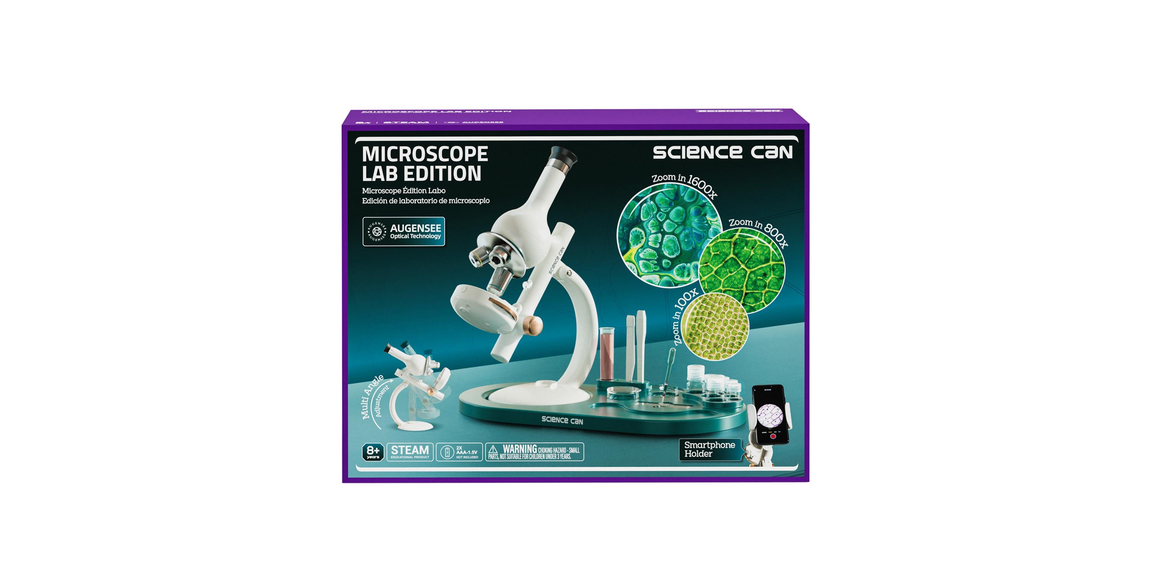 Science Can 1600x Optical Exploration Microscope Lab, Hands-On Stem Learning, 1 Piece, Microscope Toy, Ages 8 to 12 Years