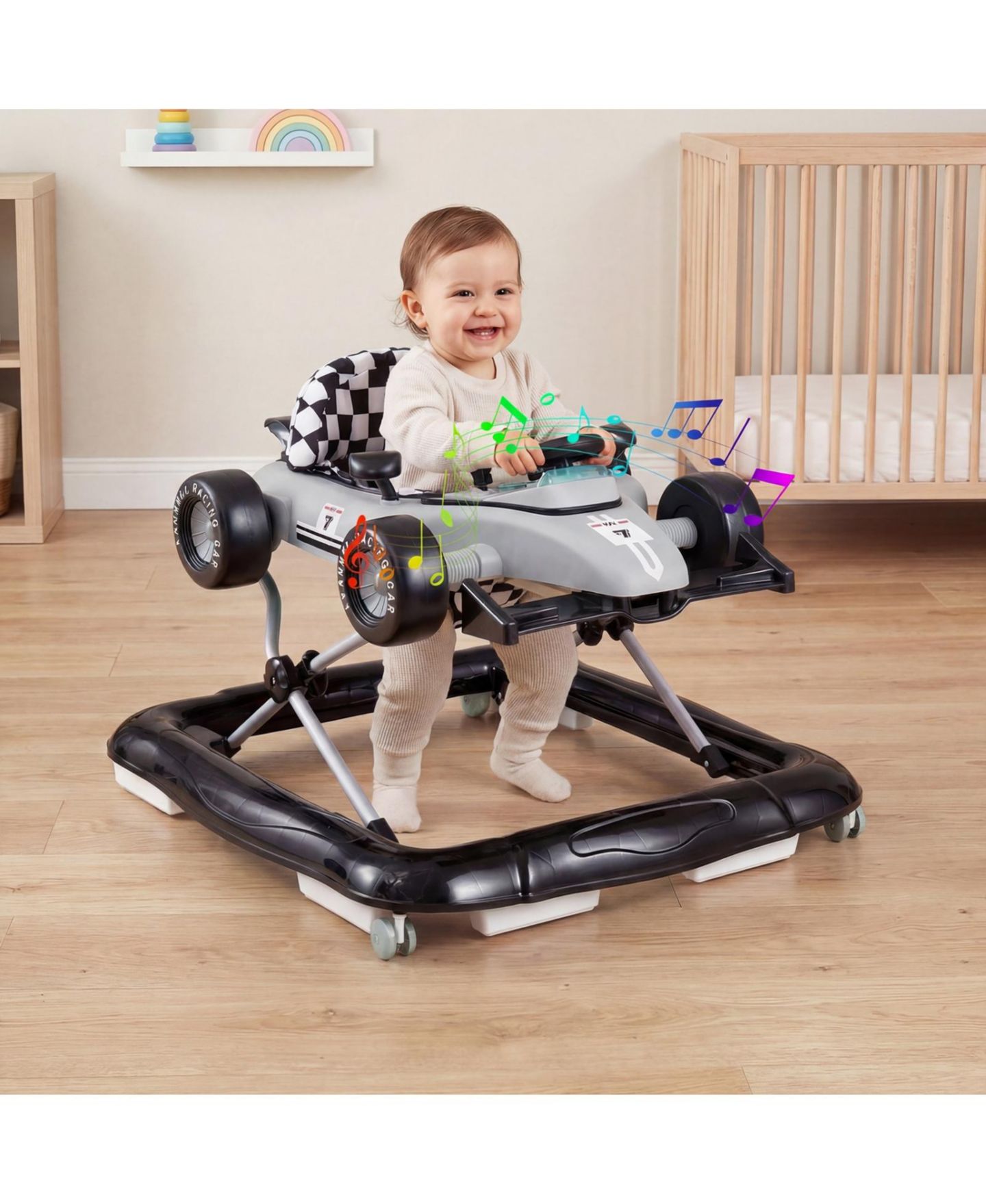 Детская игрушка SUGIFT 4-in-1 Baby Push Activity Center Height-Adjustable Detachable Music Box Walker, Ages 6-18 Months, цвет: Серый — фото 8
