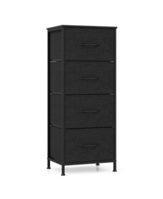 Dresser Nightstand with 4 Roomy Fabric Drawers and Metal Frame