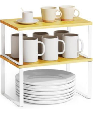 2-Pack Kitchen Cabinet Shelf Racks, Expandable Spice Rack for Pantry and Cupboard Storage