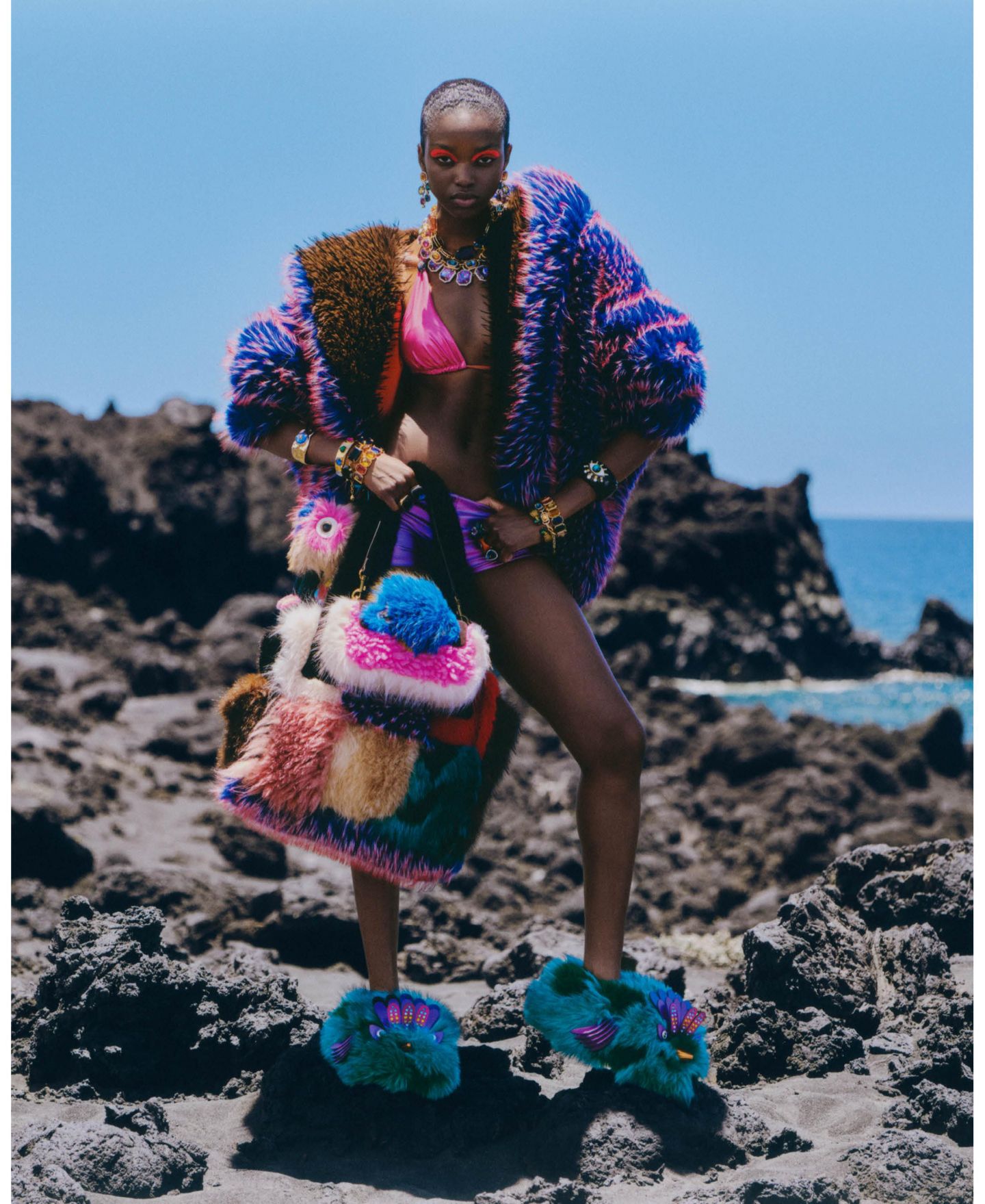 Женская большая сумка-тоут Kurt Geiger London Celia из искусственного меха, цвет: Разноцветный — фото 7