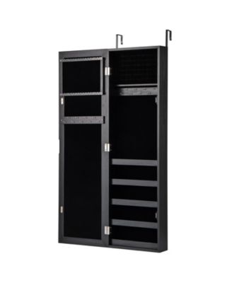 Jewelry Cabinet Wall or Door Mounted Armoire with Full-Length Mirror