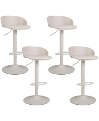 Set of 4 Adjustable Swivel with Back Footrest 330 lbs Dining Bar Stools