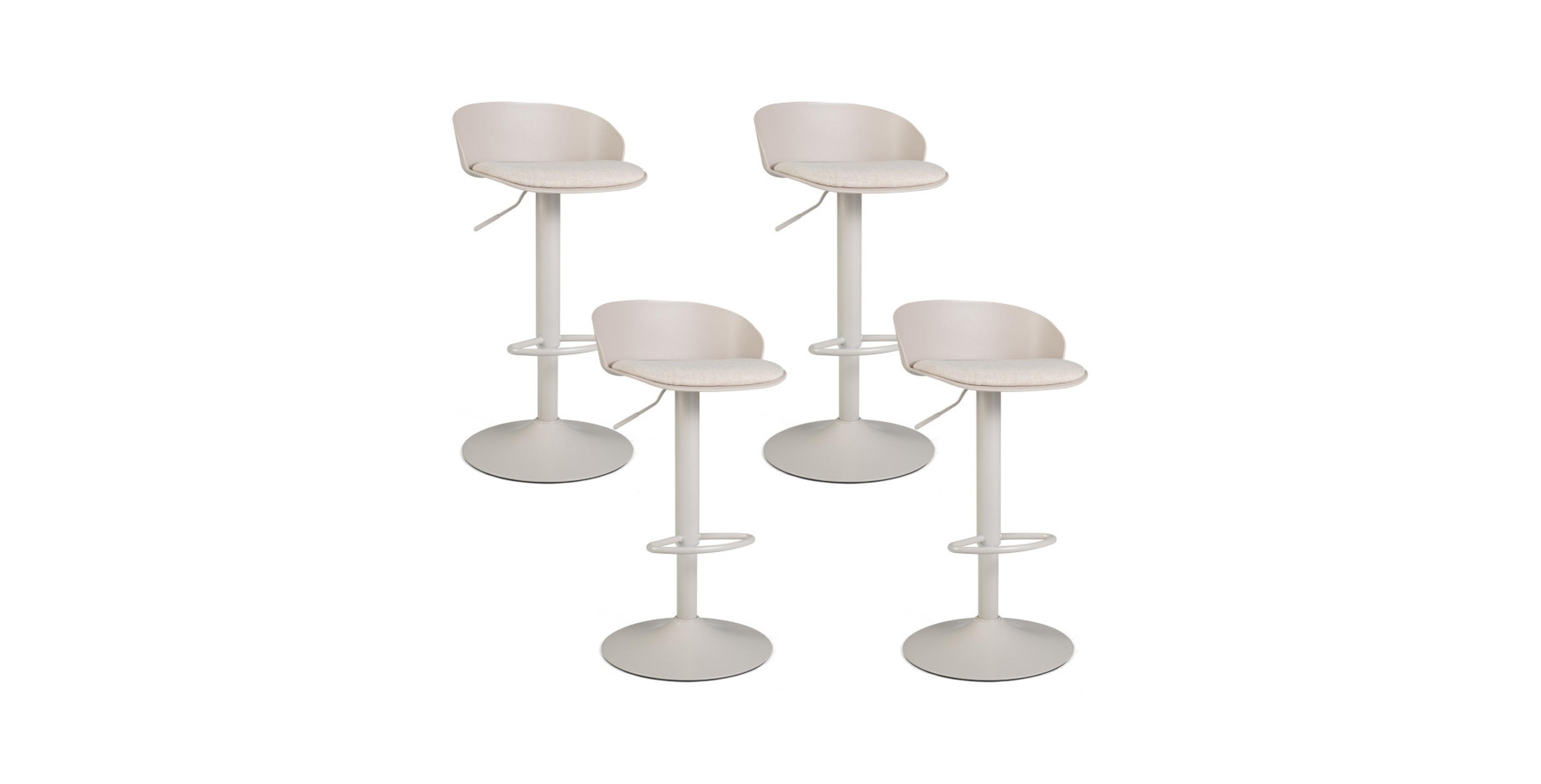 Sugift Set of 4 Adjustable Swivel with Back Footrest 330 lbs Dining Bar Stools