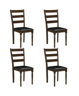 Farmhouse PU Leather Upholstered Dining Chairs Set of 4