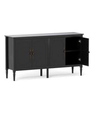 58 in Four-Door Buffet Sideboard Cabinet on Six Pine Legs