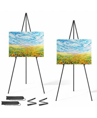63 Inch Portable Lightweight Metal Easel Stand Adjustable Display Sign Holder