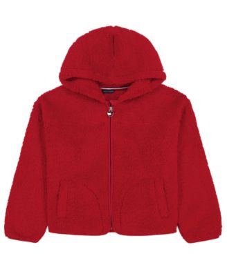 Girls' 7-16 Minky Faux Fur Hooded Drop-Shoulder Hoodie