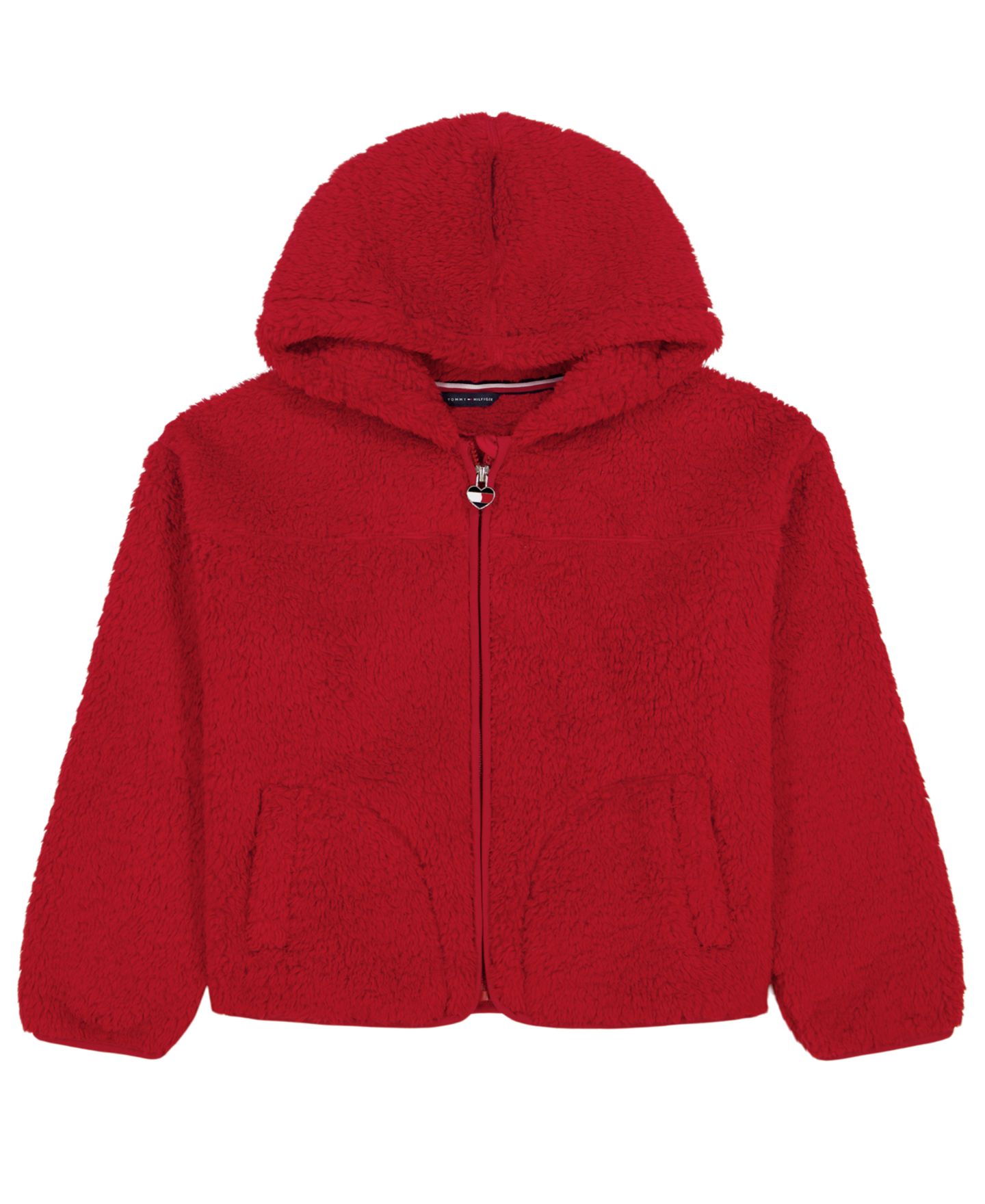 Худи Tommy Hilfiger Minky Faux Fur Hooded Drop-Shoulder для девочек, цвет: Розовый — фото 5