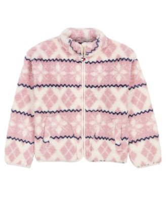 Girls' 7-16 Printed Fairisle Minky Jacket
