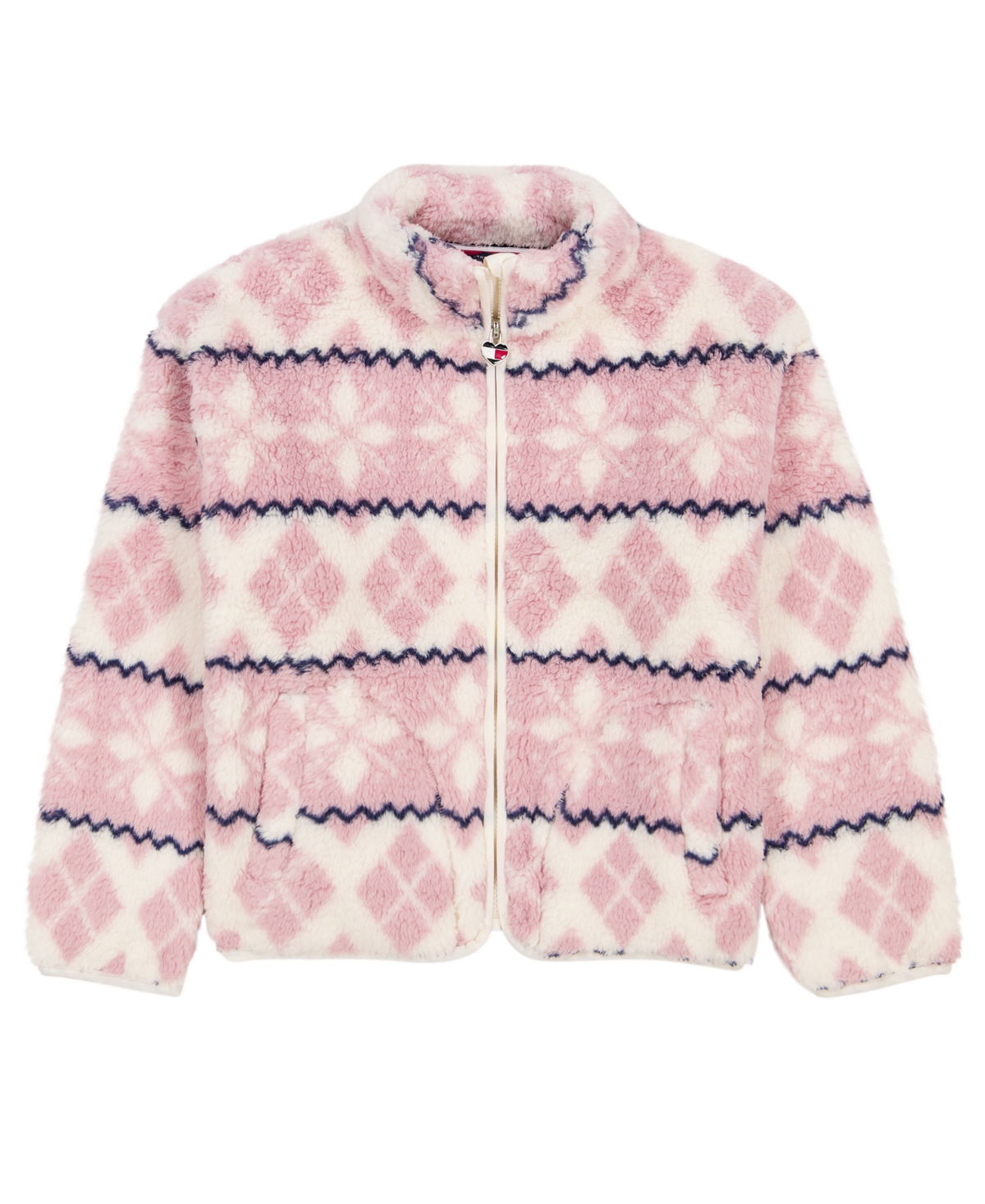 Tommy Hilfiger Girls' 7-16 Printed Fairisle Minky Jacket - Natural