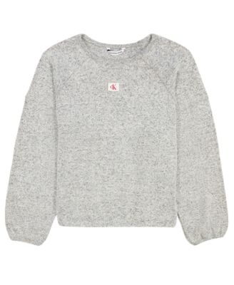 Girls' 7-16 Crewneck Puffed-Sleeve Sweatshirt