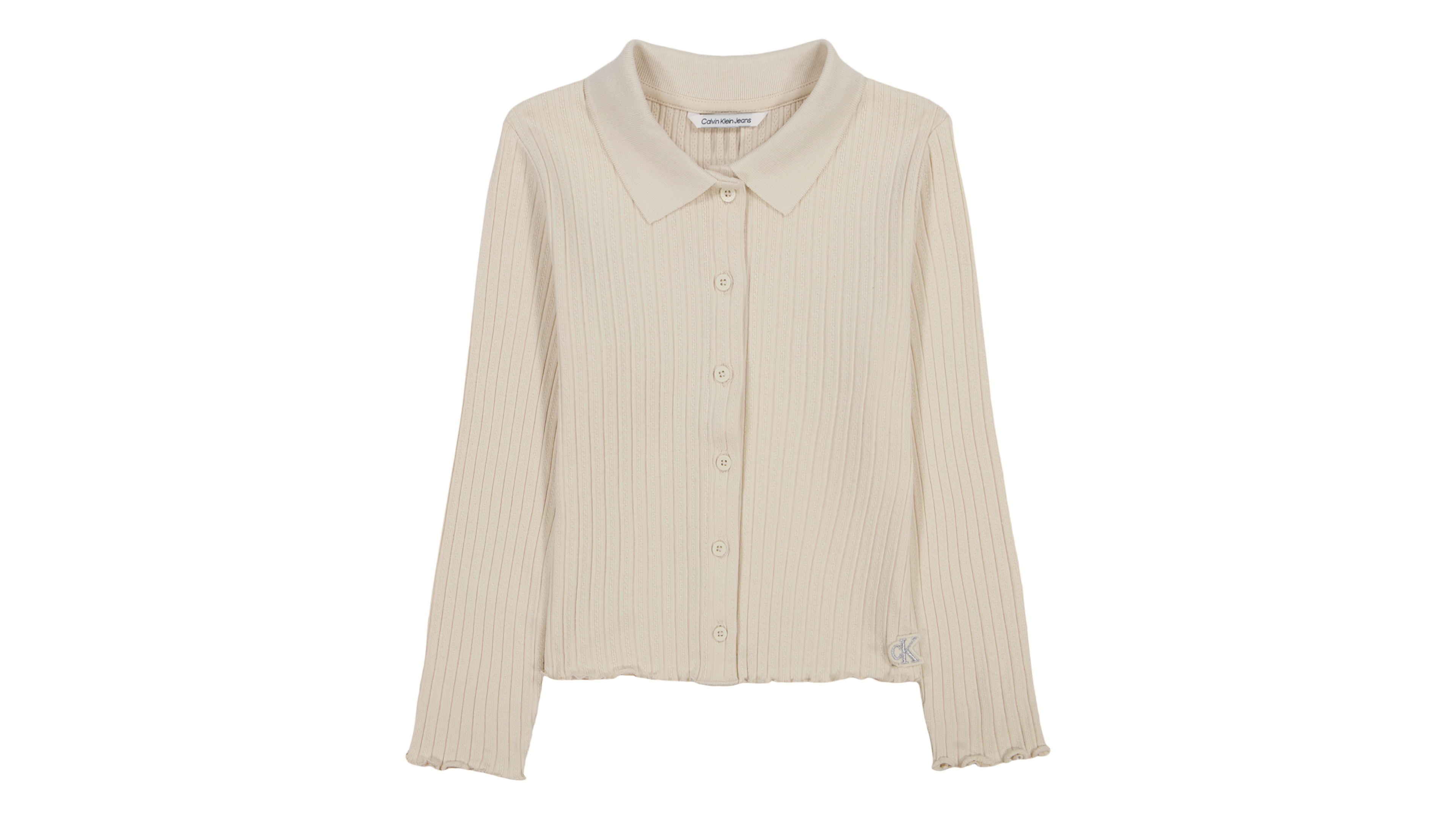 Calvin Klein Girls' 7-16 Long-Sleeve Pointelle Cardigan