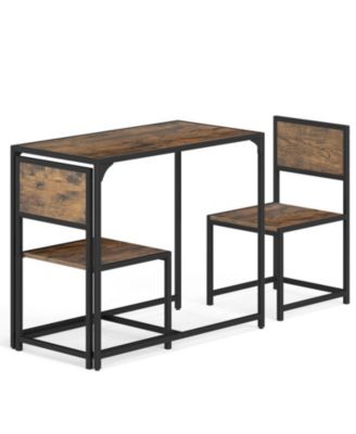 Compact 3-Piece Industrial Dining Set for Small Spaces