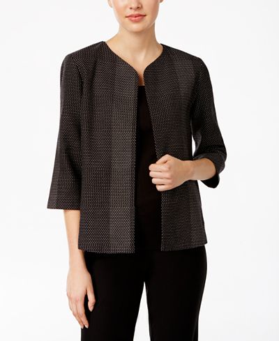 Eileen Fisher Organic Cotton Textured Printed Jacket
