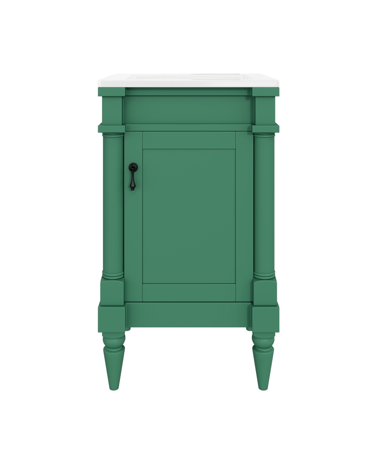 Sillysis 18 Inch Freestanding Bathroom Vanity, Mdf Cabinet with Solid Wood Frame and Legs, Adjustable Shelf, Assembly Required - Green