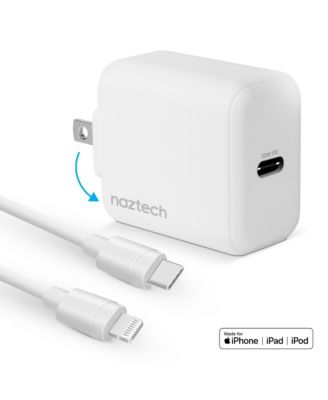 20W USB-C PD MFi Certified Wall Charger with 4ft Lightning Cable for iPhone, iPad, and AirPods