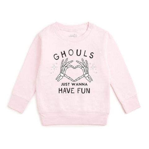 Толстовка Sweet Wink Ghouls Just Wanna Have Fun Halloween для девочек-малышей, цвет: Розовый