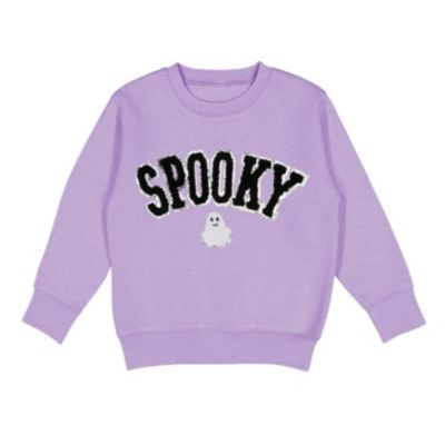 Baby Girls' Spooky Ghost Patch Halloween Crewneck Sweatshirt