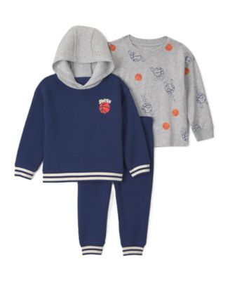 Toddler Boys' 2T-5T Swish Basketball Fleece Hoodie, Long-Sleeve, and Pants, 3-Piece Set