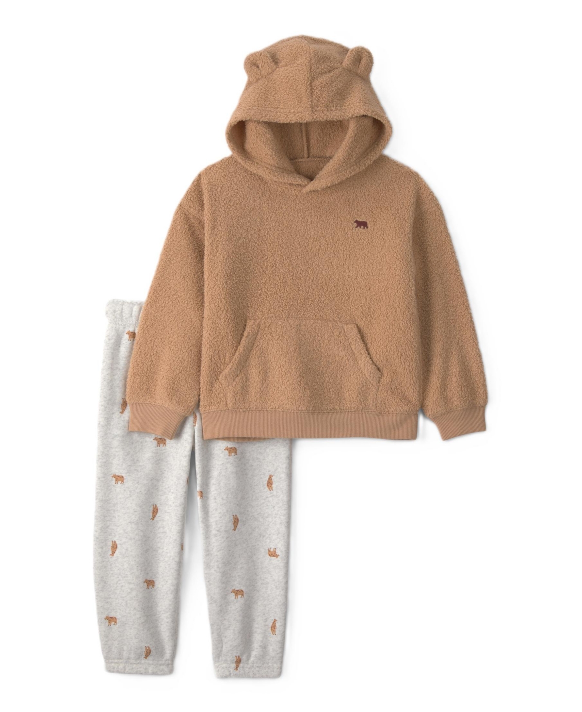 Carter's Toddler Boys' 2T-5T Bear Sherpa Hoodie and Pants, 2-Piece Set