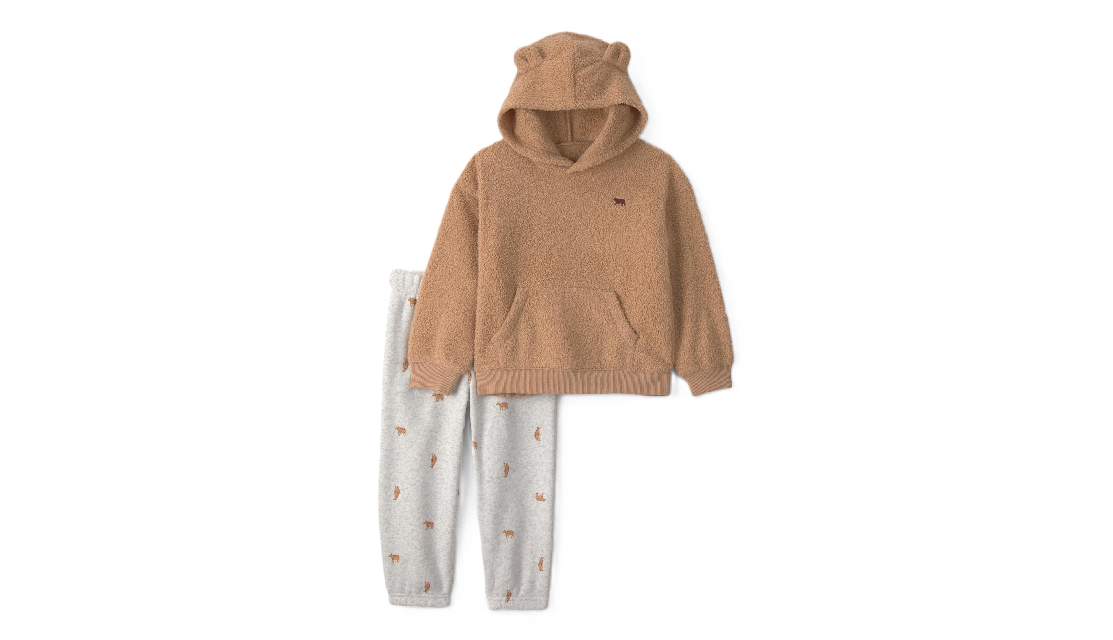 Carter's Toddler Boys' 2T-5T Bear Sherpa Hoodie and Pants, 2-Piece Set