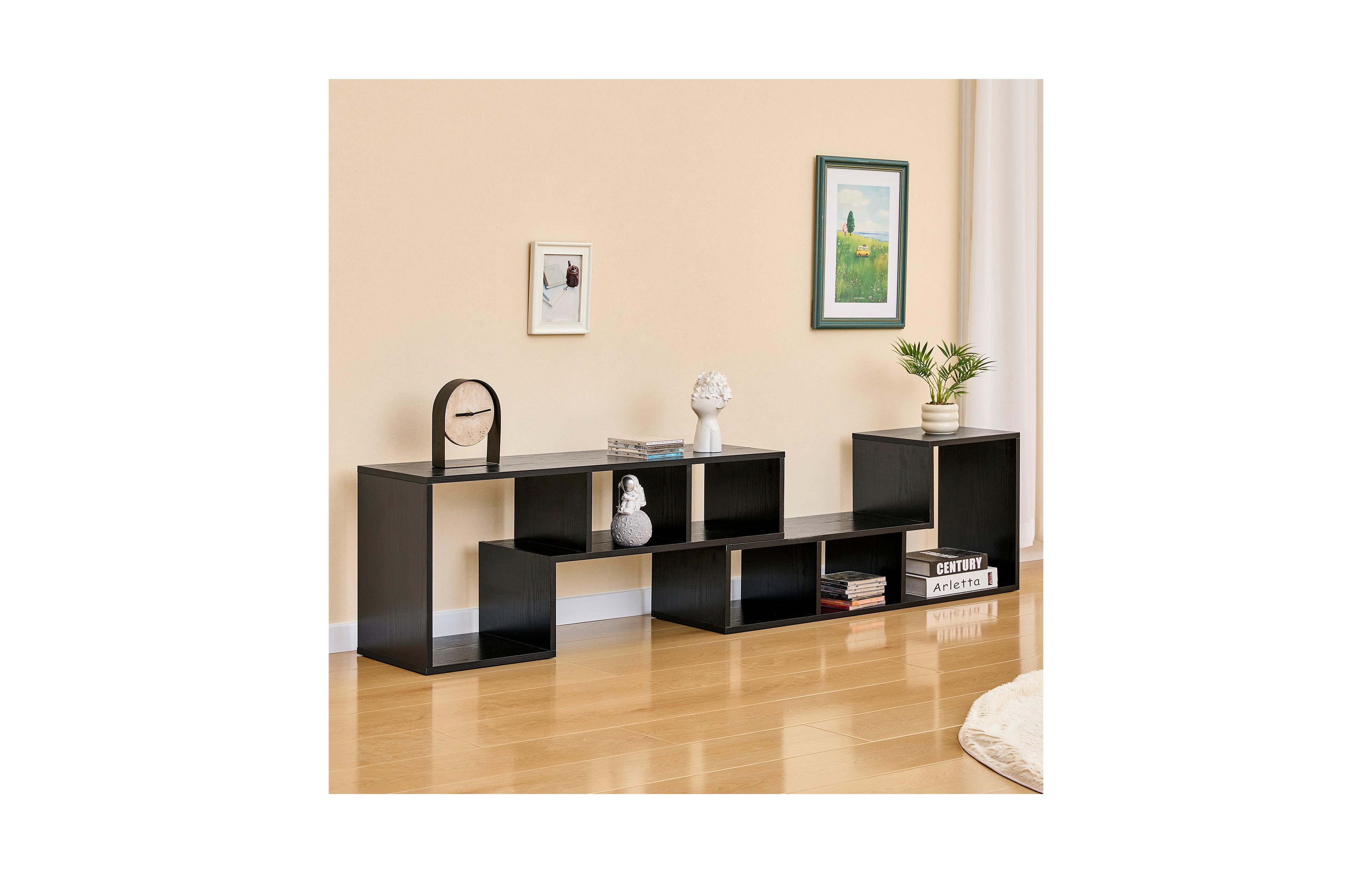 Flynama Expandable Modular Wood Grain Mdf Tv Stand Free Combination Open Storage Entertainment Center