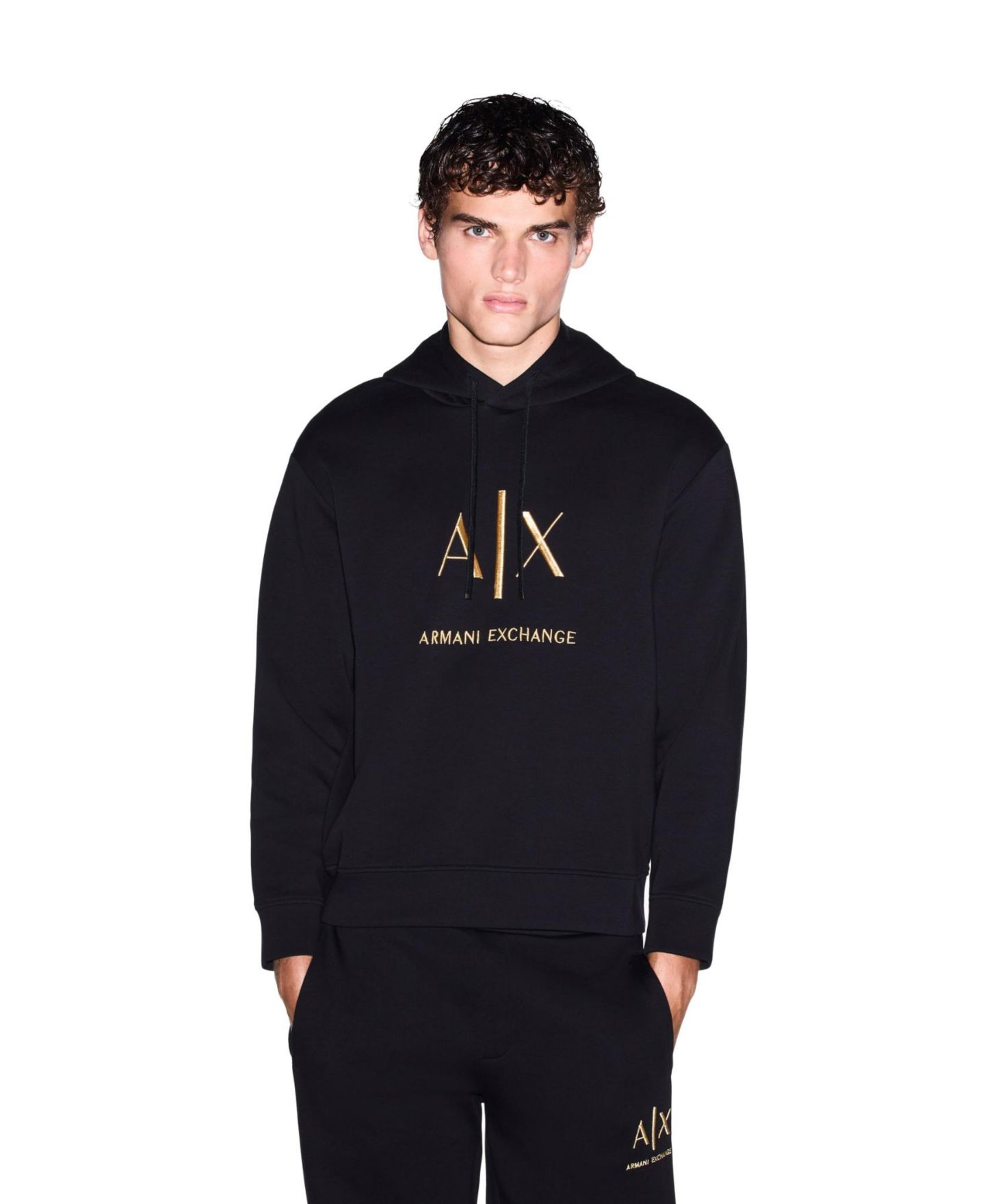Мужское худи A|X Armani Exchange Pullover, цвет: Чёрный — фото 1