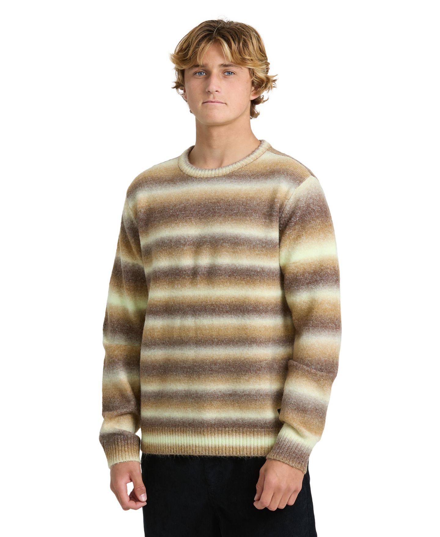 Мужской свитер Quiksilver Gradient Stripe Crewneck, цвет: Тёмный земляной — фото 2