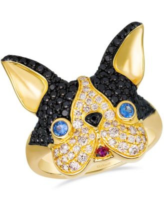 Honey Gold™ Black Diamond Round-Cut Ring (0.99 ct. t.w.) in 14k Yellow Gold