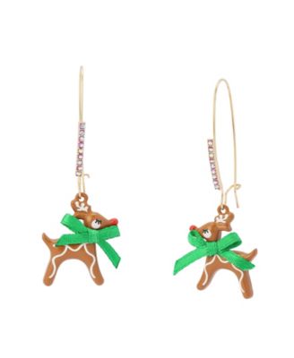 Glass Crystal Santa Baby Drop Earrings