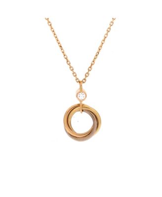 Trinity Diamond Pendant (0.05 ct.) in 18K Tri-Colored Gold