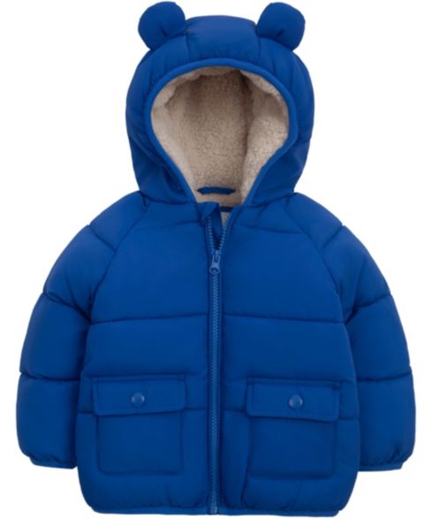 Куртка Rokka&Rolla Sherpa Fleece Lined Puffer Jacket 6-24M для мальчиков-малышей, цвет: Синий
