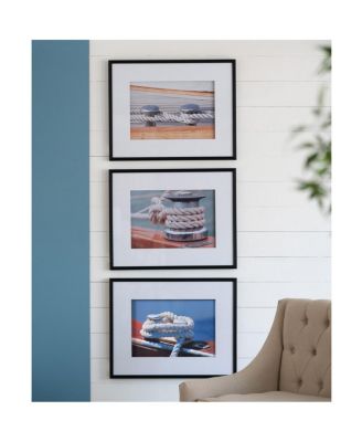 Set of 3 Nautical Knots Framed Wall Art Prints With Bright Color, 30" x 24