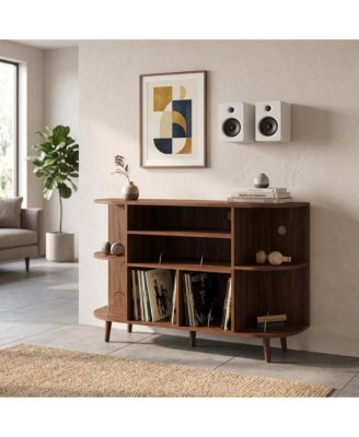 Wood and Metal Industrial Freestanding Shoe Organizer with Adjustable Shelves and Doors