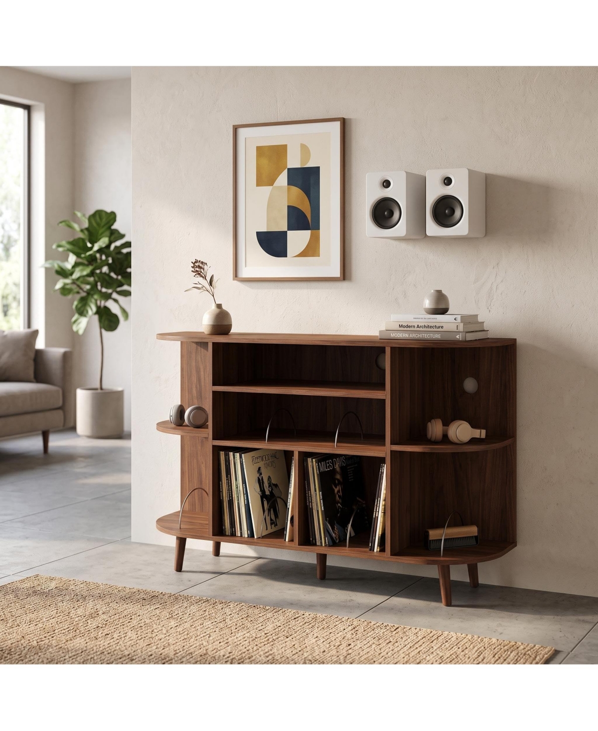 gaomon Wood and Metal Industrial Freestanding Shoe Organizer with Adjustable Shelves and Doors