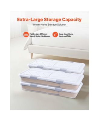 4-Pack 42 L Under Bed Storage Bins with Lids and Wheels