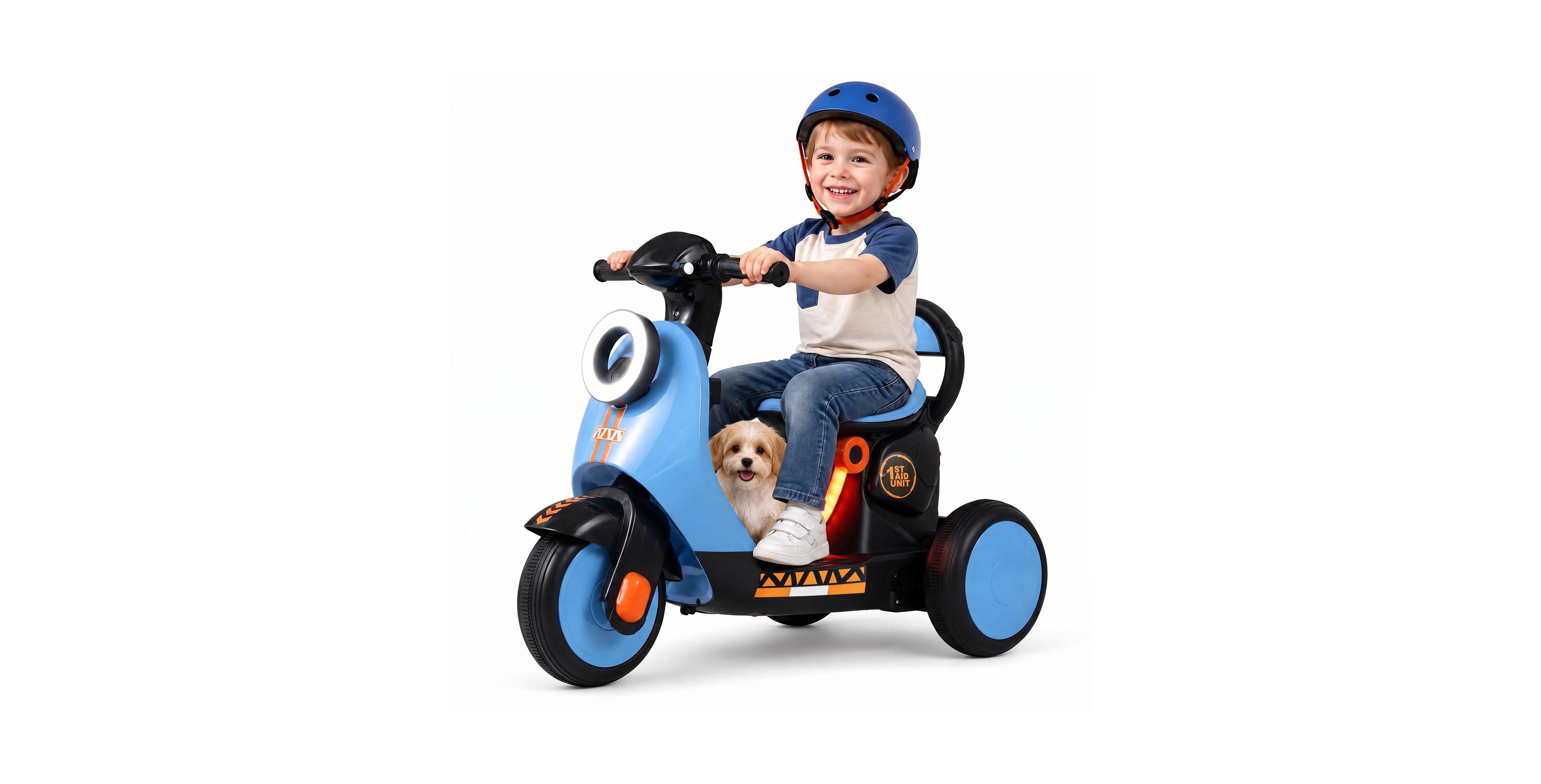 Gymax 6V Metal Ride-On Motorcycle with Led Headlight and Music, 66 lbs. Capacity, Ages 3-5