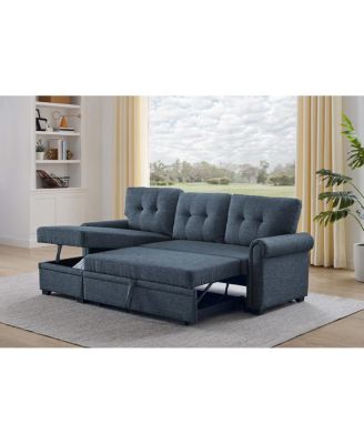 86" Linen Blend Upholstered Sleeper Sofa