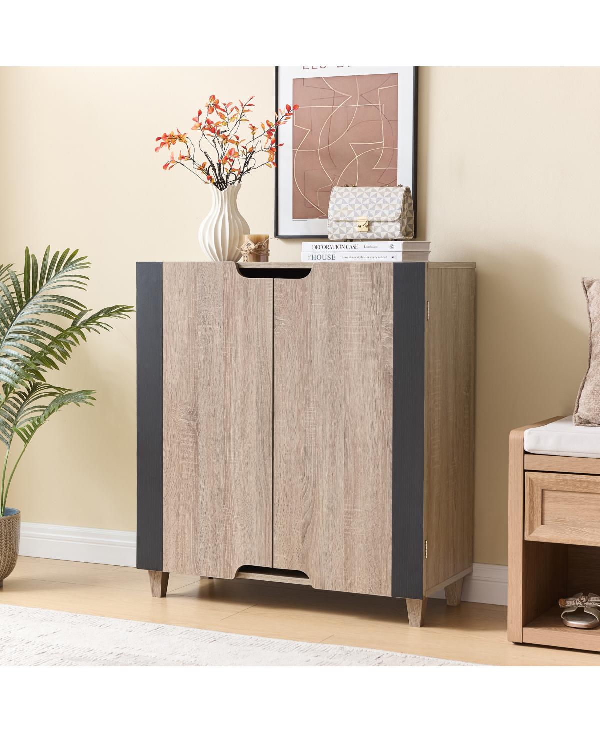 Streamdale Furniture Two-Door Shoe Storage Console Cabinet with Vented Handles