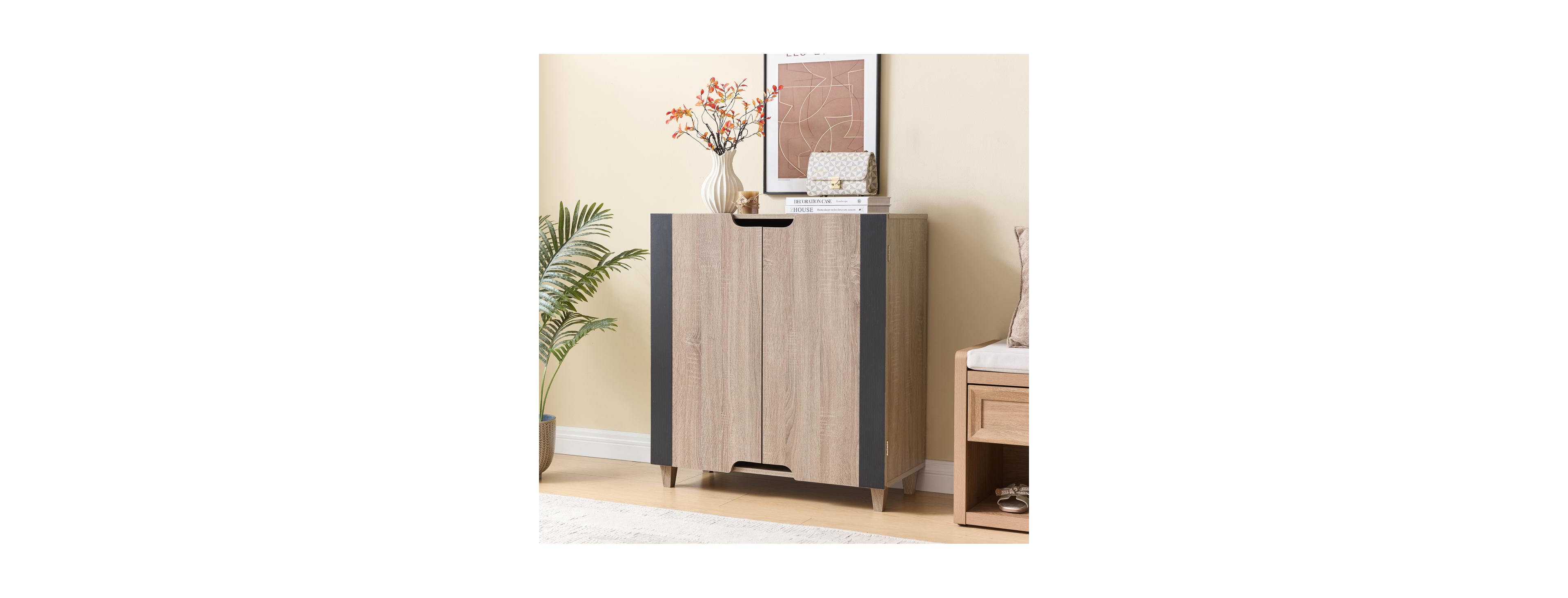 Streamdale Furniture Two-Door Shoe Storage Console Cabinet with Vented Handles