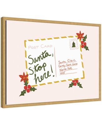 Santa Stop Here by Leonora Jennifer of Heart Art Framed Canvas Wall Art Print