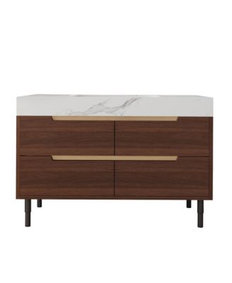 35.4 Inch 2-in-1 Freestanding or Wall-Mounted Bathroom Vanity, Plywood Cabinet, Sintered Stone Top with Ceramic Sink