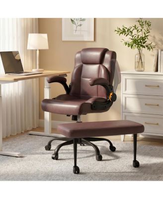 Wide Criss Cross Office Chair with Wheels and Footrest
