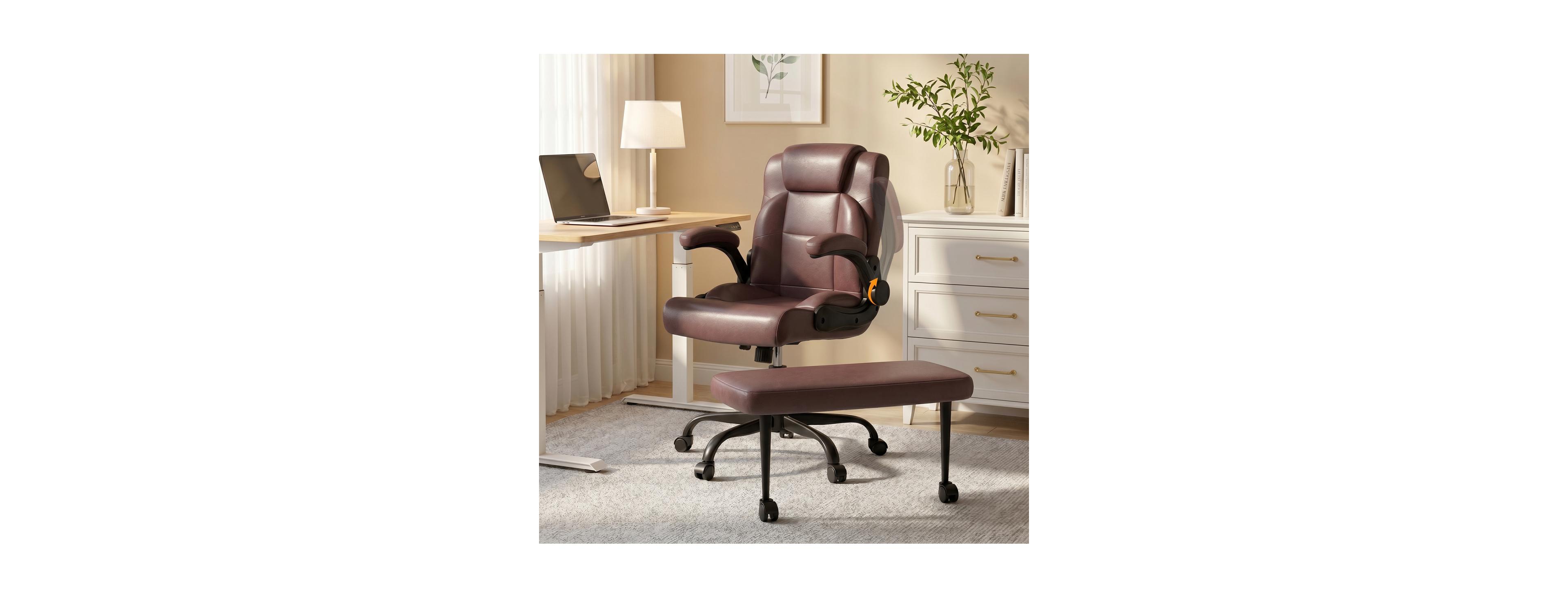 Streamdale Furniture Wide Criss Cross Office Chair with Wheels and Footrest