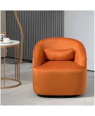 Velvet 360degree(s) Swivel Fully Assembled Contemporary Barrel Accent Chair